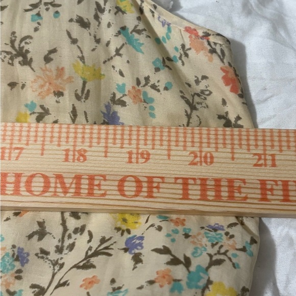 Lauren Ralph Lauren Butter Yellow with Small Floral Print Tiered Midi Sundress - Picture 15 of 16